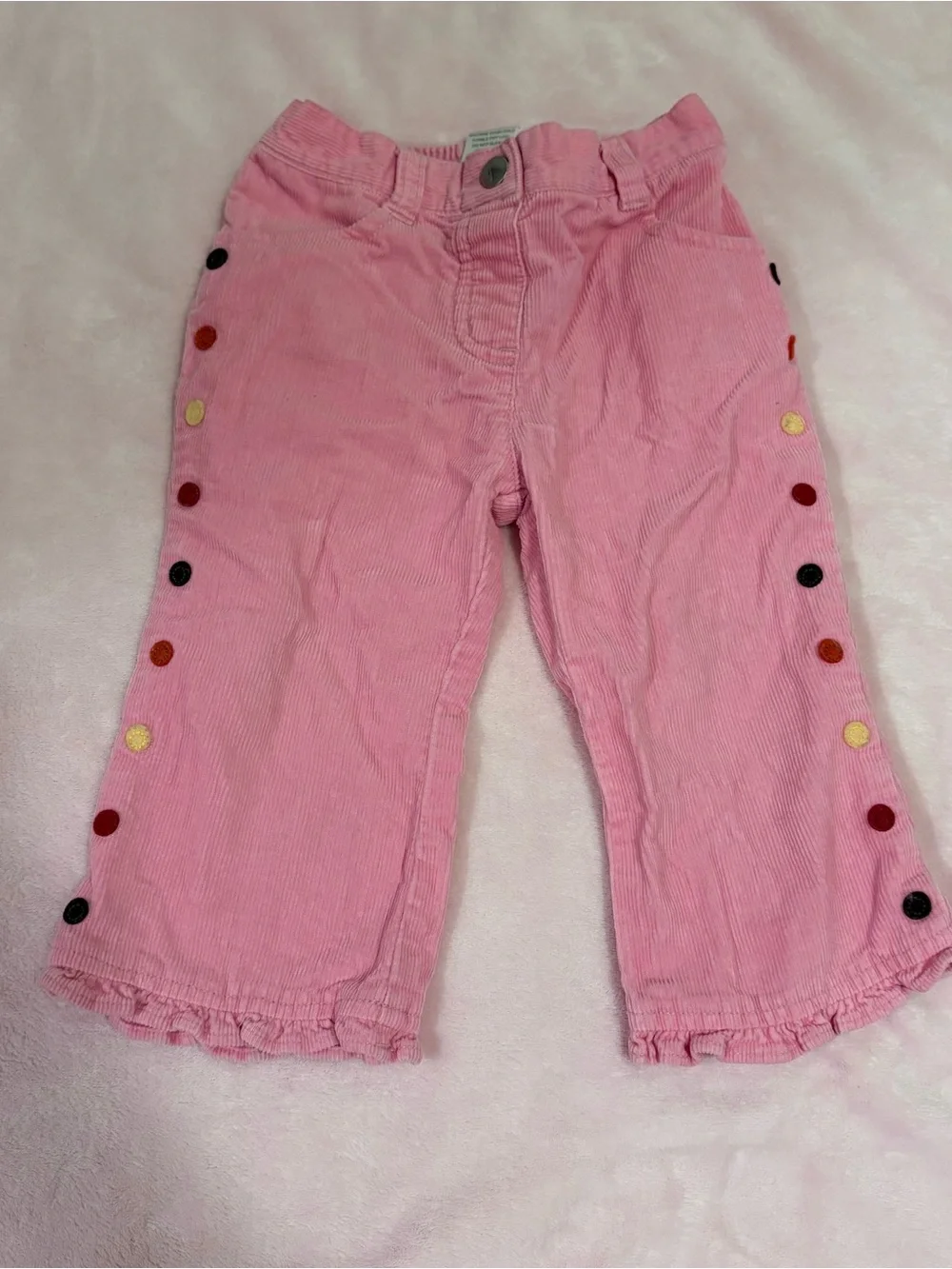 Gymboree Pink Corduroy Pants with Multicolor Side Dots